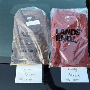 Set of 2 Lands’ End Polo Shirt Men’s S (34-36) Short & Long Sleeve 100% Cotton N